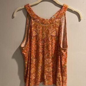 Joie Print Orange Tank Top